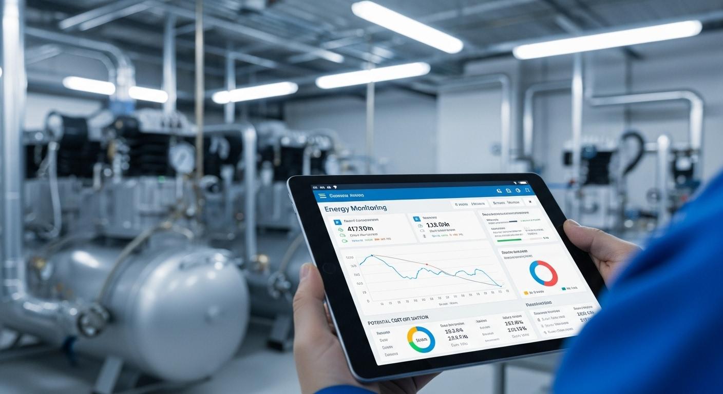 Giám sát thông minh hệ thống khí nén Hitachi qua Modbus và Bluetooth