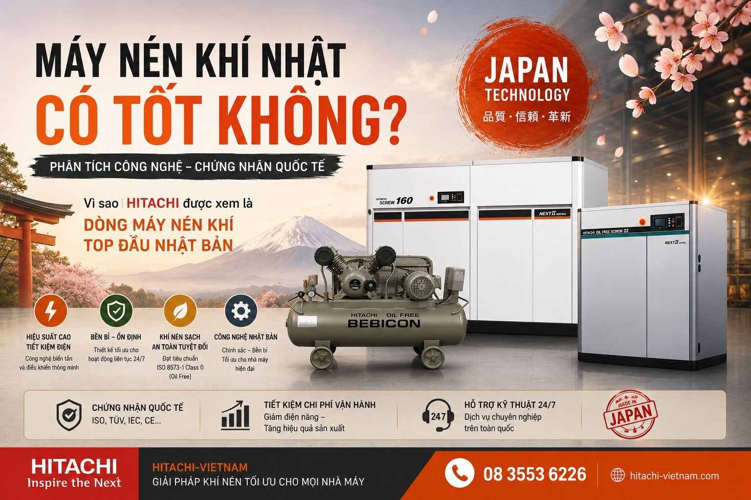 Máy nén khí nhật có tốt không
